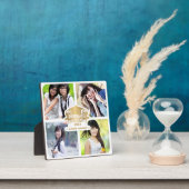 Elegante Custom 4 Foto Grid Collage Gold Graduate Fotoplatte (InSitu)