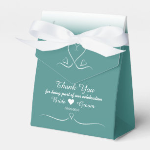 Elegante Custom Aquamarin Wedding Heart Favor Box Geschenkschachtel
