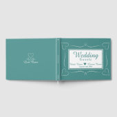 Elegante Custom Aquamarin Wedding Heart Gästebuch (Voll)