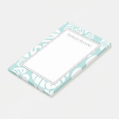 Elegante Custom Baby Blue White Tropical Blätter Post-it Klebezettel (angewinkelt)