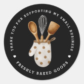 Elegante Custom Bakery Danke Aufkleber (Vorderseite)