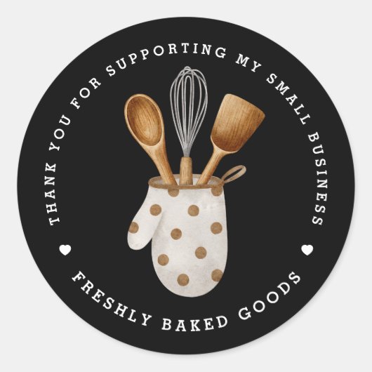 Elegante Custom Bakery Danke Aufkleber (Vorderseite)