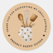 Elegante Custom Bakery Danke Aufkleber (Vorderseite)