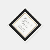 Elegante Custom Black and Gold Wedding Serviette (Ecke)