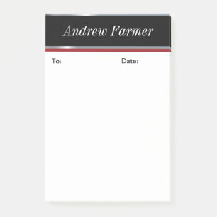 Elegante Custom, Black and Silver Post it Notes Post-it Klebezettel