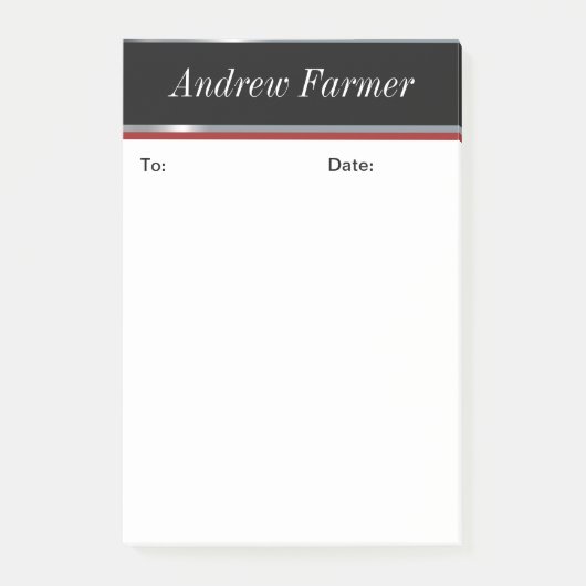 Elegante Custom, Black and Silver Post it Notes Post-it Klebezettel (Vorderseite)
