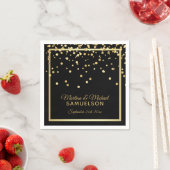 Elegante Custom Black Gold Confetti Wedding Serviette (Beispiel)