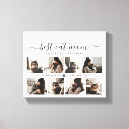 Elegante Custom Cat Mama Foto Collage Mütter Tag Leinwanddruck