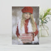 Elegante Custom Christmas Foto Card Feiertagskarte (Stehend Vorderseite)