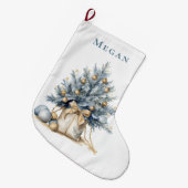 Elegante Custom Christmas Tree Gold Großer Weihnachtsstrumpf (Vorderansicht (hängend))