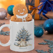 Elegante Custom Christmas Tree Gold Kaffeetasse