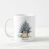 Elegante Custom Christmas Tree Gold Kaffeetasse (Links)