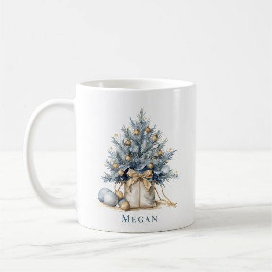 Elegante Custom Christmas Tree Gold Kaffeetasse (Links)