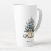 Elegante Custom Christmas Tree Gold Milchtasse (Rechte Ecke)