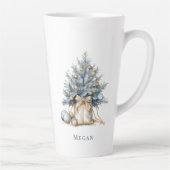 Elegante Custom Christmas Tree Gold Milchtasse (Rechts)