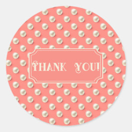 Elegante Custom Coral and Pearl Favor Box Runder Aufkleber