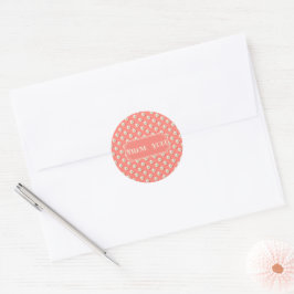 Elegante Custom Coral and Pearl Favor Box Runder Aufkleber