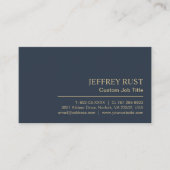 Elegante Custom Dark Blue Minimalistisch Beruflich Visitenkarte (Vorderseite)