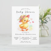 Elegante Custom Duck Baby Shower Einladung (Stehend Vorderseite)