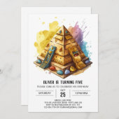 Elegante Custom Egyptian Pyramids Birthday Einladung (Vorne/Hinten)