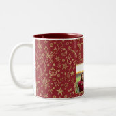 Elegante Custom Family Foto Weihnachts-Tasse Zweifarbige Tasse (Links)