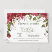 Elegante Custom Floral Christmas Couples Dusche Einladung (Vorderseite)
