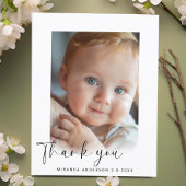 Elegante Custom Foto Baby Shower Vielen Dank Postkarte