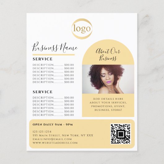 Elegante Custom Foto Logo Promocier Esthetician Flyer (Vorne)