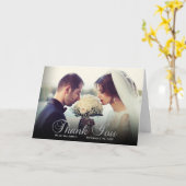 Elegante Custom Foto Wedding Vielen Dank Karte (Gelbe Blume)
