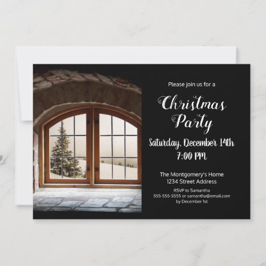Elegante Custom Foto Weihnachts-Party Einladung (Vorderseite)
