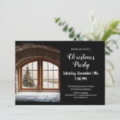 Elegante Custom Foto Weihnachts-Party Einladung (Stehend Vorderseite)