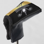 Elegante Custom Gold-Black Monogram Golf Head Cove Headcover (3/4 Vorderseite)