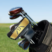 Elegante Custom Gold-Black Monogram Golf Head Cove Headcover (In Situ)