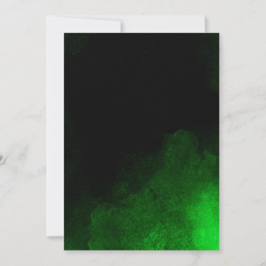 Elegante Custom Gold Emerald Green Wedding Einladung (Rückseite)