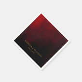 Elegante Custom Gold Red Black Wedding Serviette (Ecke)