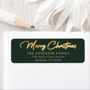 Elegante Custom Green und Gold Foil Frohe Weihnach