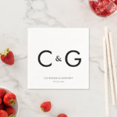 Elegante Custom Initials Monogram Wedding Napkins Serviette (Beispiel)