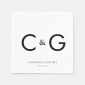 Elegante Custom Initials Monogram Wedding Napkins Serviette (Vorderseite)