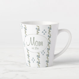 Elegante Custom "Mama, est. 20xx" einfache florale Milchtasse