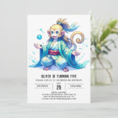 Elegante Custom Monkey Birthday Einladung (Stehend Vorderseite)