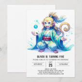 Elegante Custom Monkey Birthday Einladung (Vorne/Hinten)