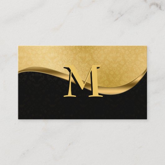 Elegante Custom Monogram Gold Business Card Visitenkarte (Vorderseite)