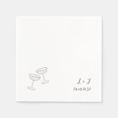 Elegante Custom Monogram Wine Glass Wedding Serviette (Vorderseite)