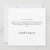 Elegante Custom Newlyweds 4 Foto Collage Wedding Dankeskarte (Rückseite)