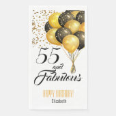 Elegante Custom Number Birthday Gold Confetti Blac Serviette (Vorderseite)
