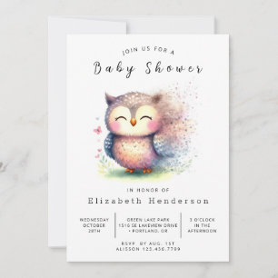 Elegante Custom Owl Baby Dusche Einladung