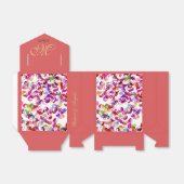 Elegante Custom Peach Monogram Gold Yin Yang Geschenkschachtel (Ungefaltet)