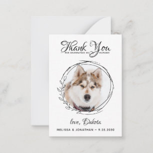 Elegante Custom Pet Foto Hund Hochzeit Vielen Dank Mitteilungskarte