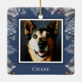 Elegante Custom Pet Watercolor Keramikornament (Rückseite)