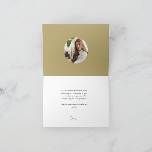 Elegante Custom Realtor Dankeschön Karten - Monogr (Innenseite)